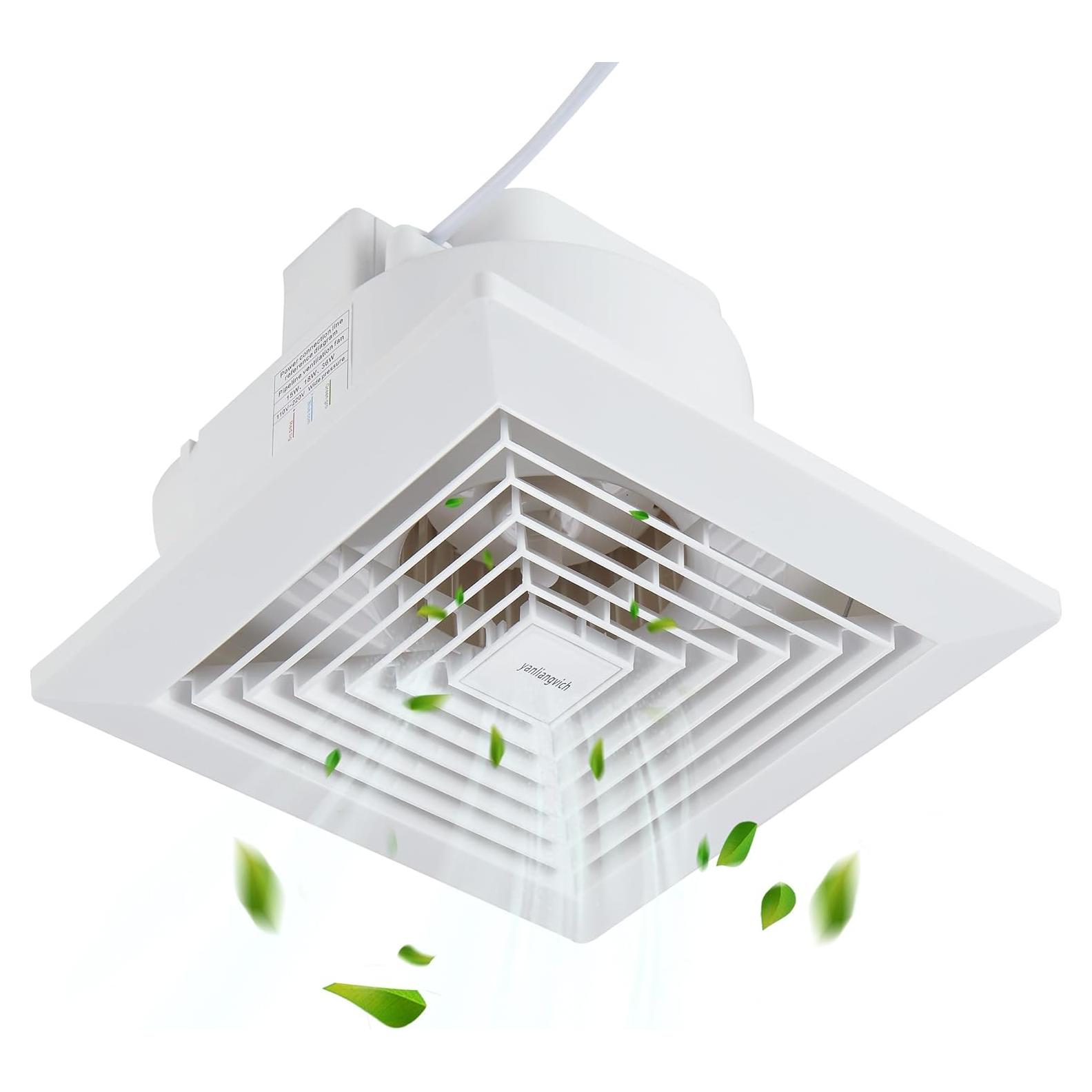 Ventilador Extractor de Baño Yanliangvich 20 cm 110 CFM Silencioso