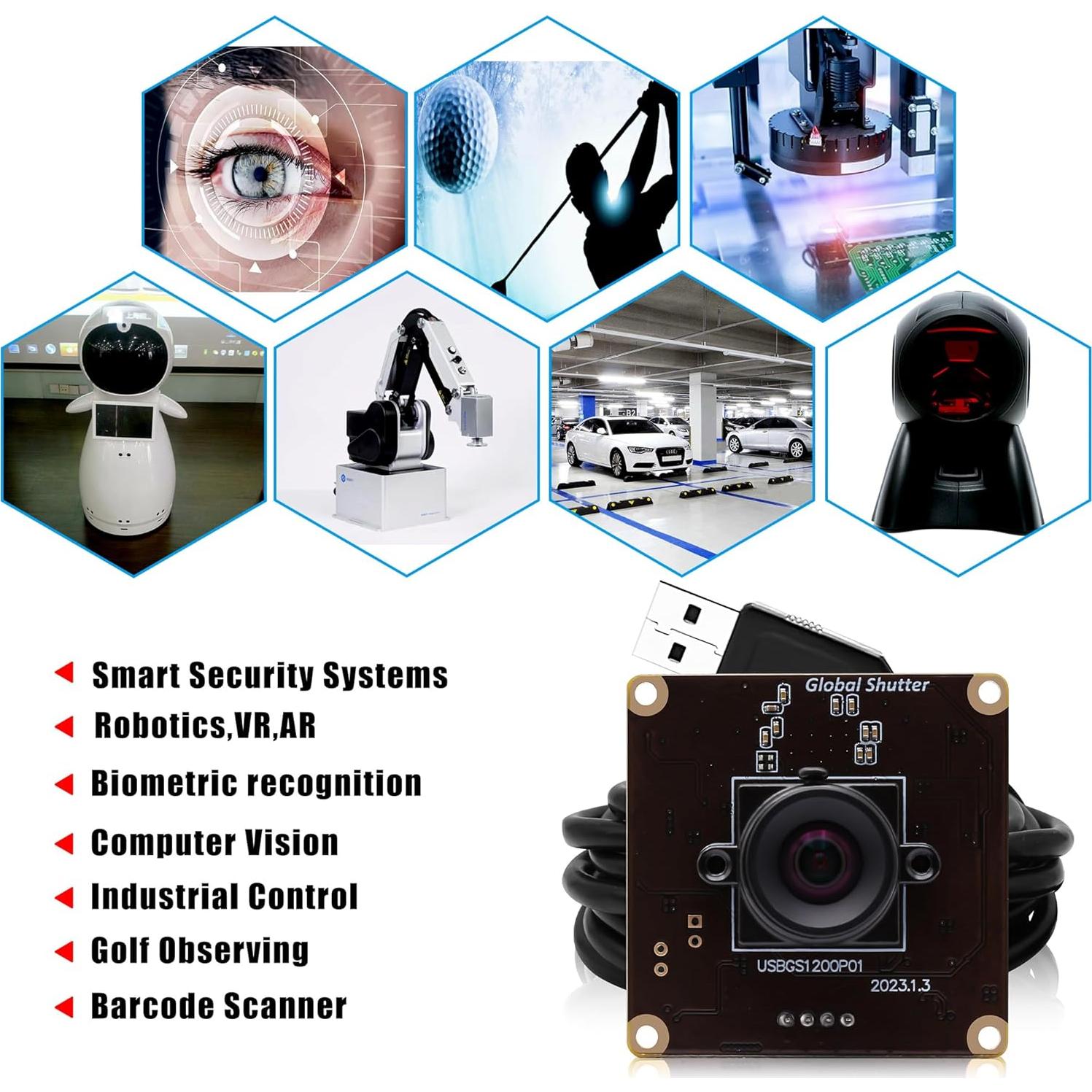 Cámara USB SVPRO 2MP 90fps Gran Angular Sin Distorsión