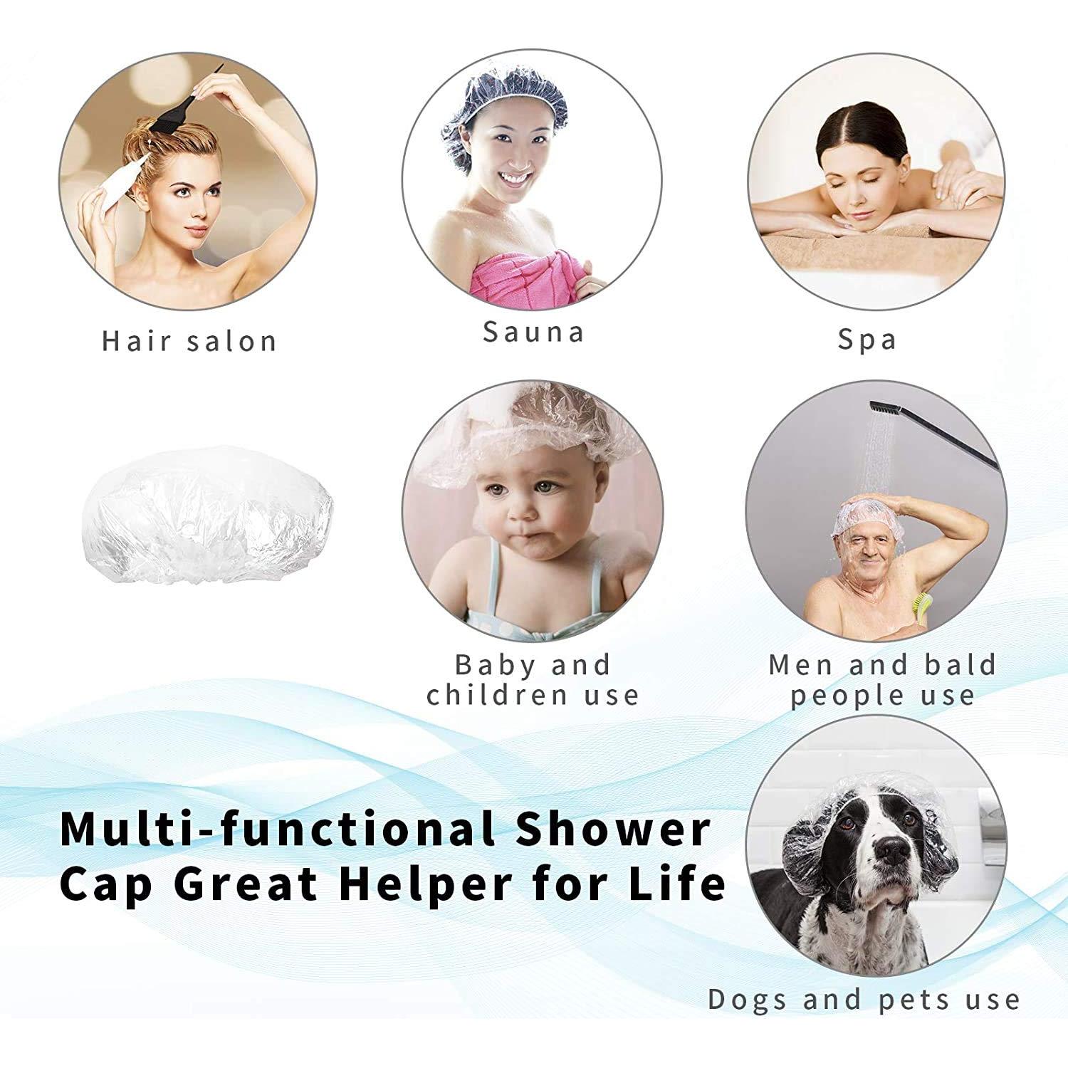 30 Gorras de Ducha Desechables AIDIQIU Impermeables 52cm