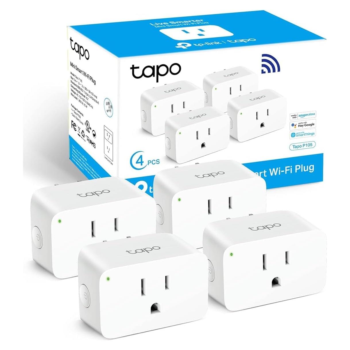 Enchufe Inteligente TP-Link Tapo P105 Mini 4-Pack Wi-Fi