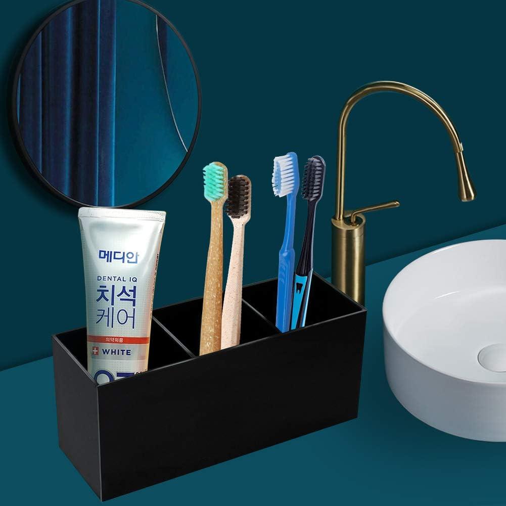 Organizador de Brochas de Maquillaje Weiai Negro 3 Compartimentos