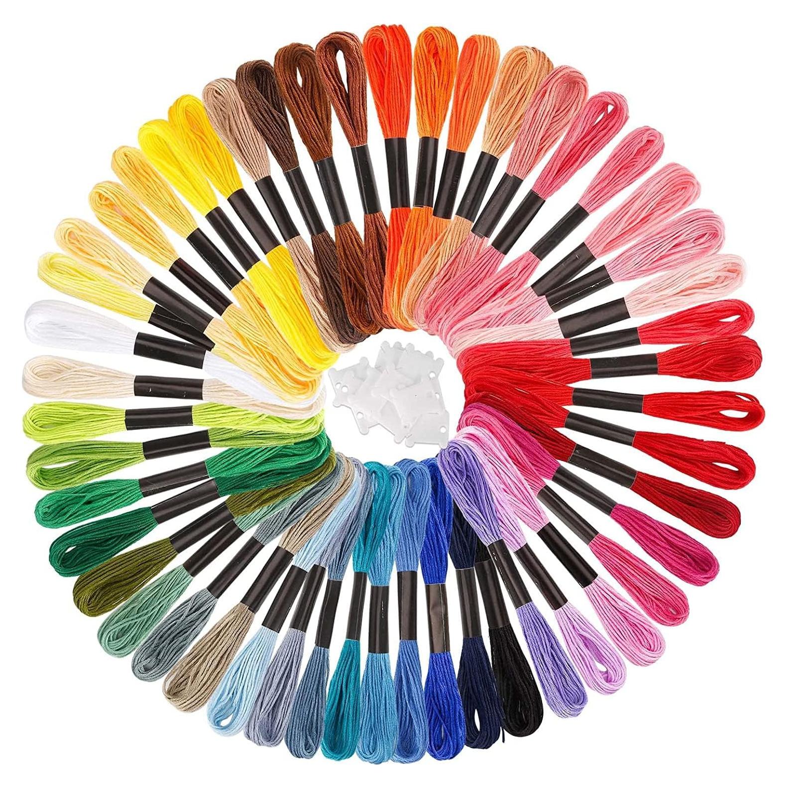 Caydo Kit de Hilo de Bordado 50 Madejas 12 Bobinas 8m