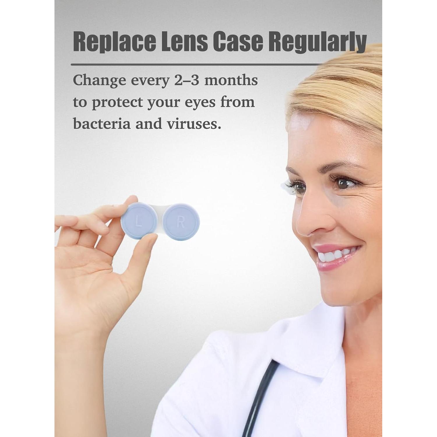 Kit de 4 Estuches para Lentes de Contacto Vastsoon Azul