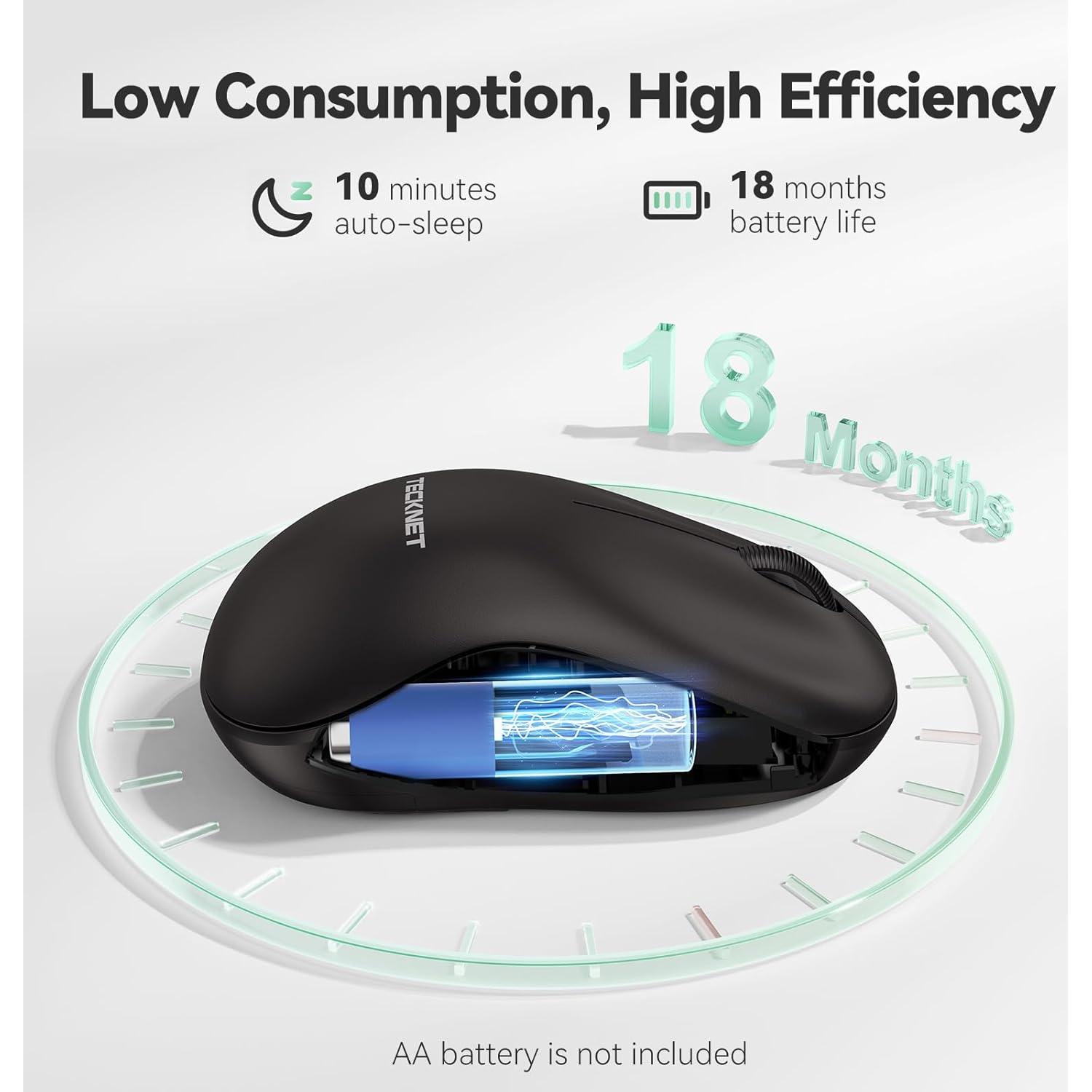 Ratón Inalámbrico TECKNET Pequeño Ergonómico 2.4G Negro