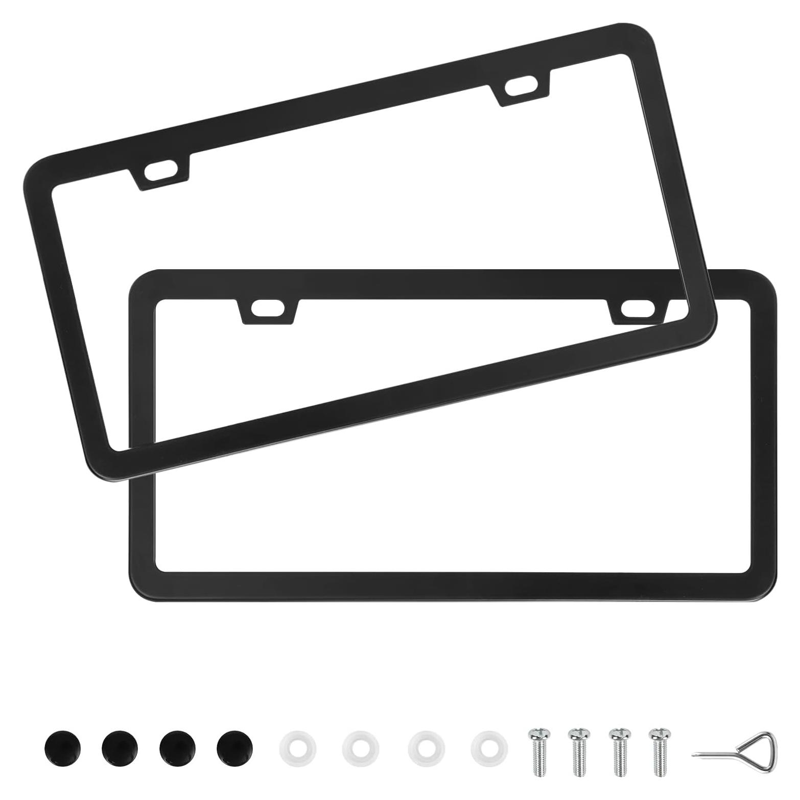 Paquete de 2 Marcos de Placas de Licencia QUANQIUFEI Negro