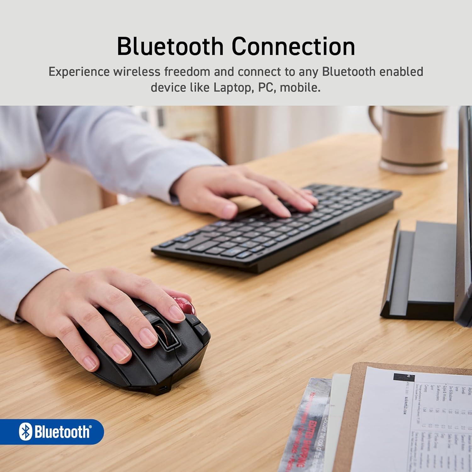 Mouse Trackball Inalámbrico ELECOM EX-G Pro, Ergonomico, 8 Botones