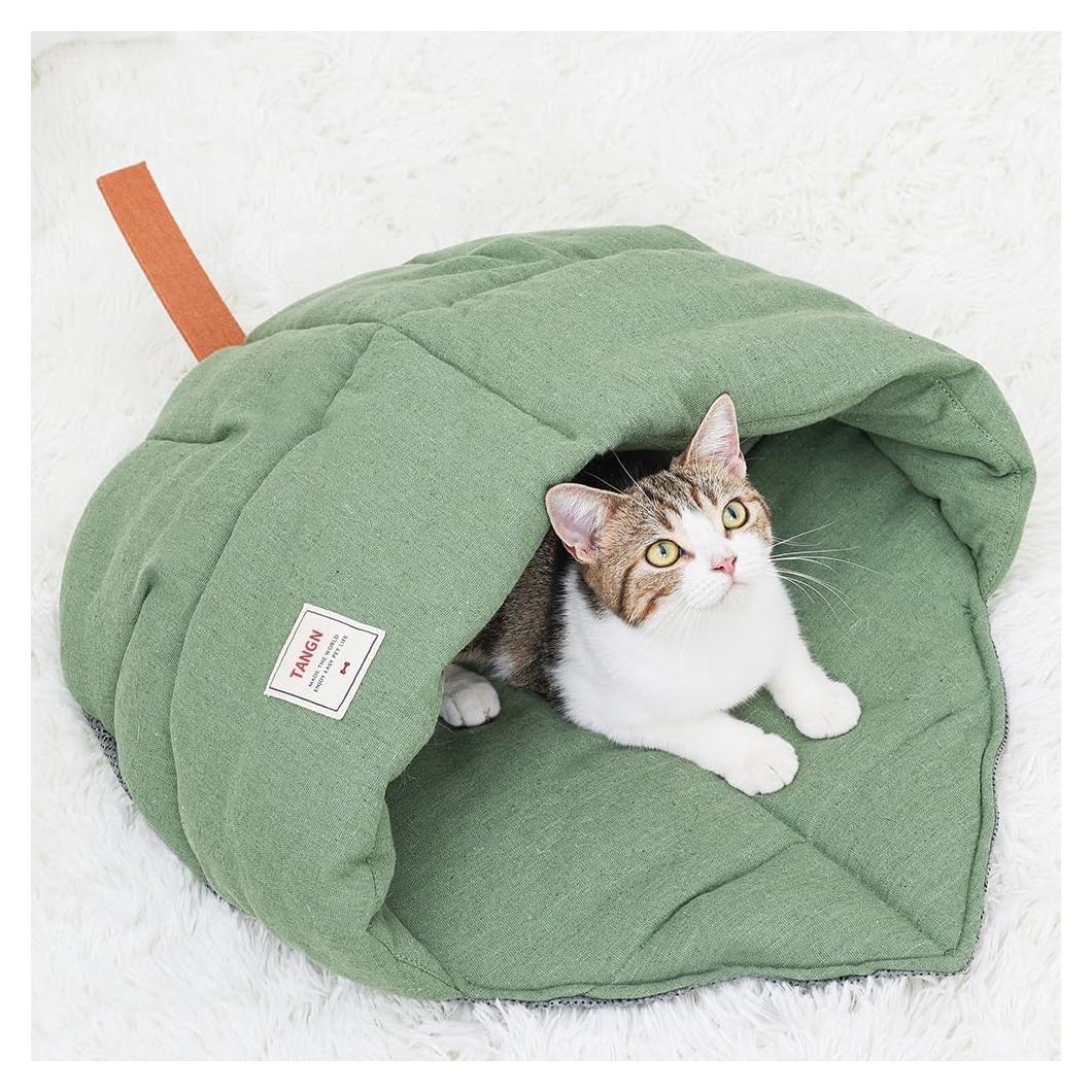 Saco de dormir para gatos TANGN verde 49x77cm lavable