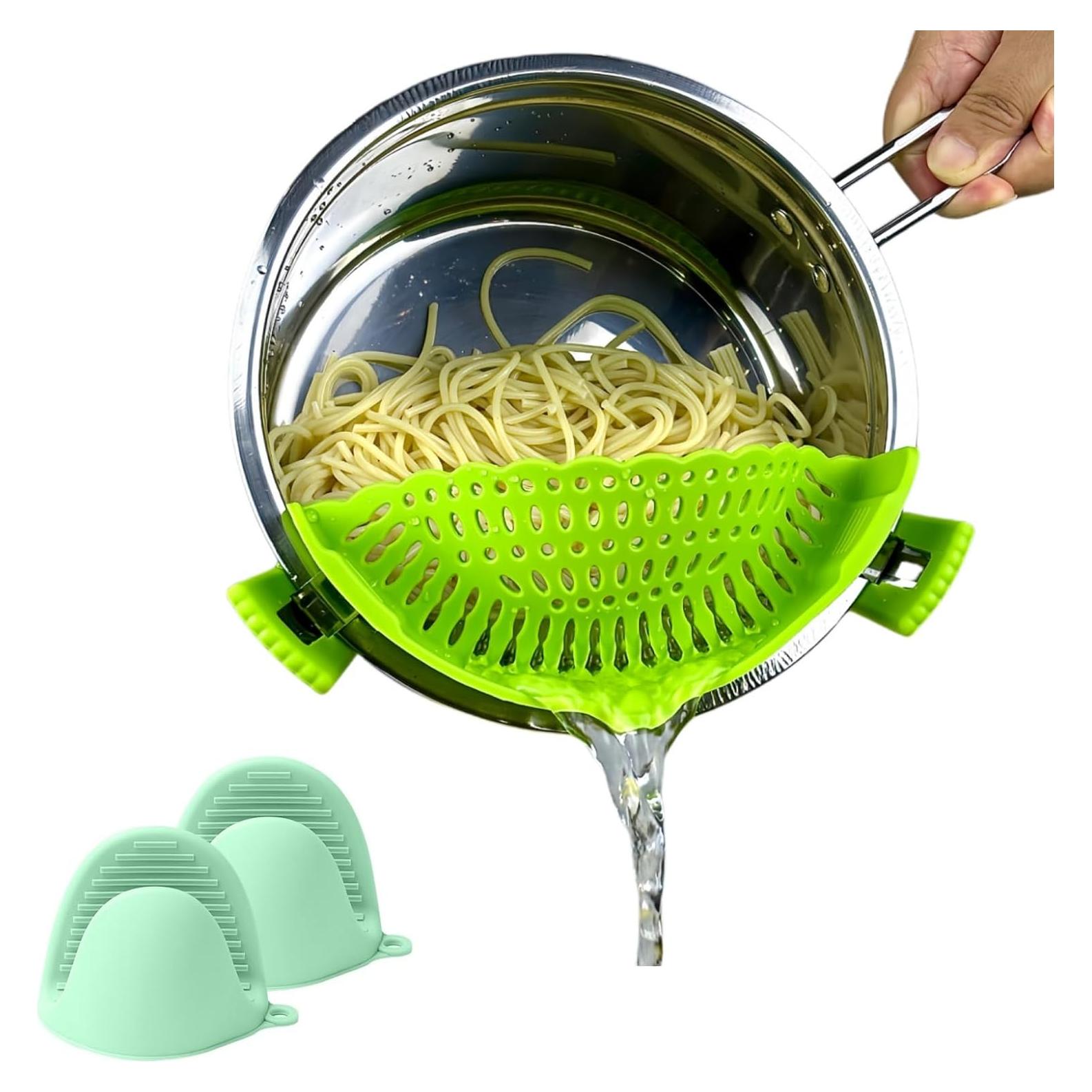 Colador de Silicona Clip-On XiangLongRui Verde 21.8x8.5 cm