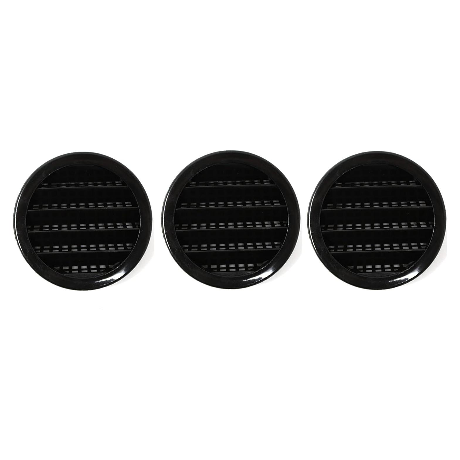 Rejilla de Ventilación Redonda 2" Negro JSP para Reptiles - 3 Unidades