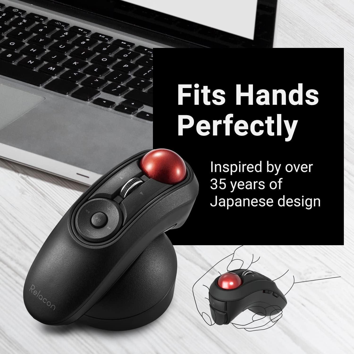 Ratón Trackball ELECOM Relacon Inalámbrico 2.4GHz Ergonómico