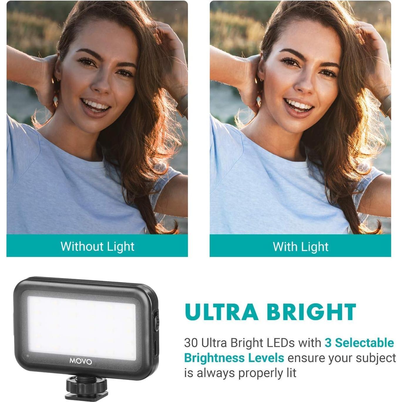 Kit de Vlogging Movo iVlogger para iPhone - Micrófono y Luz LED