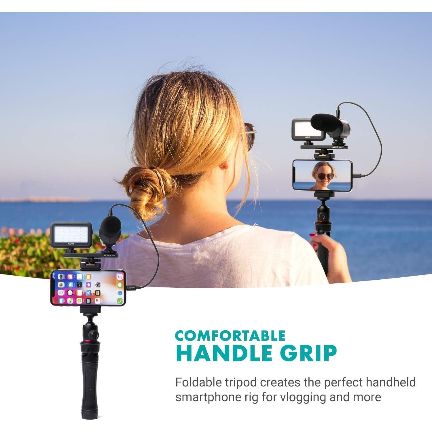 Kit de Vlogging Movo iVlogger para iPhone - Micrófono y Luz LED