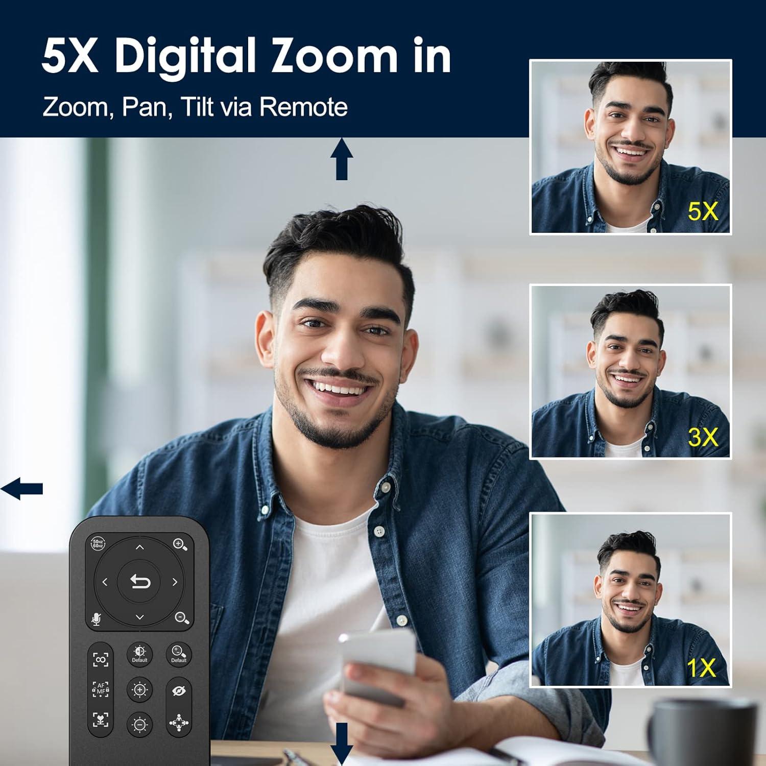 Cámara Web Angetube 863Plus 2K con Luz de Anillo y Control Remoto