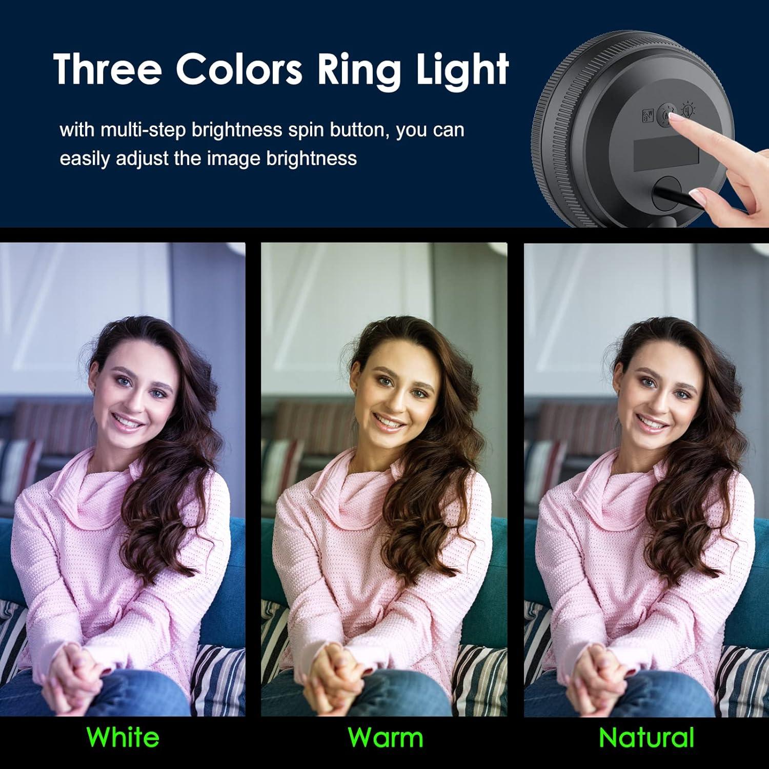 Cámara Web Angetube 863Plus 2K con Luz de Anillo y Control Remoto