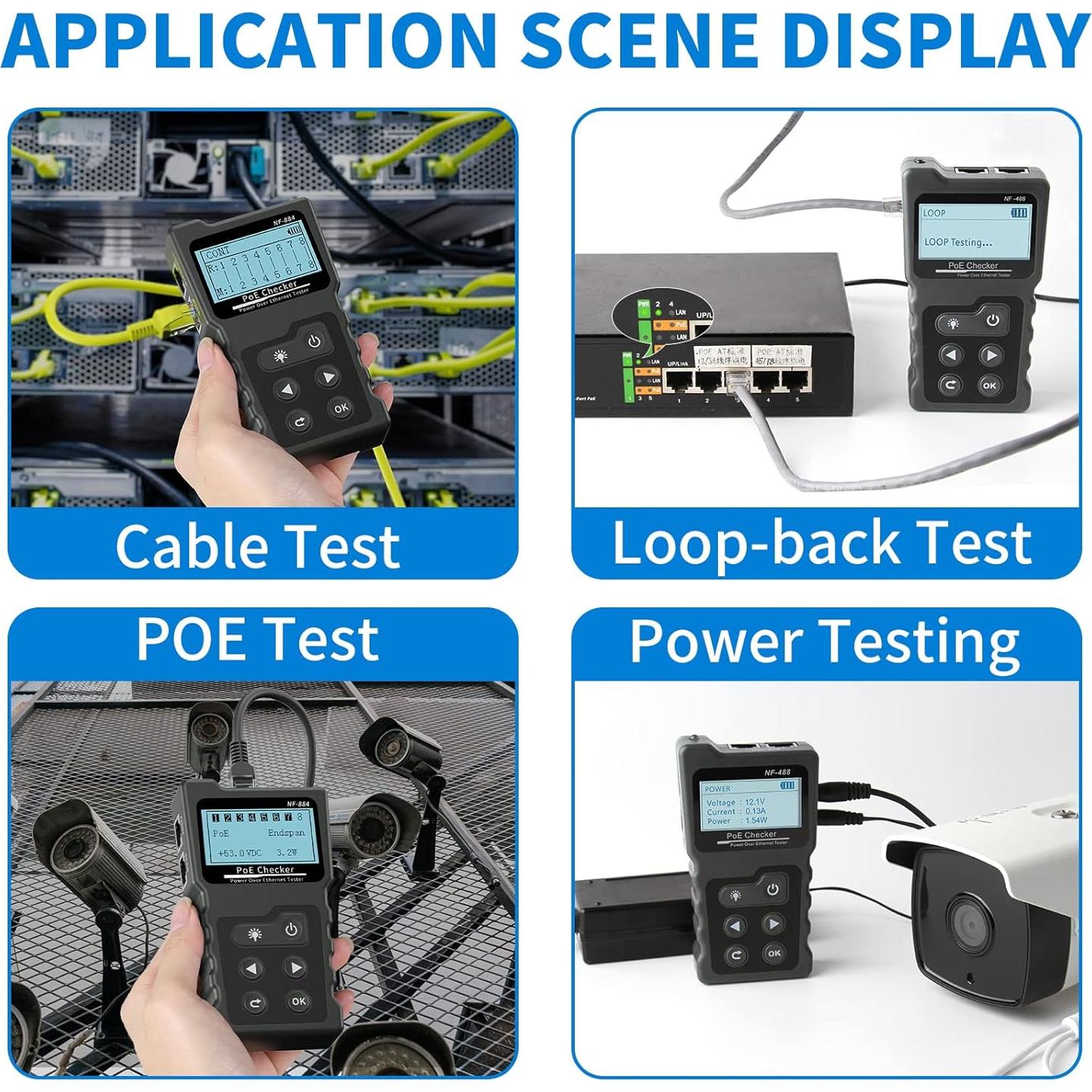 Probador de Cable de Red VXSCAN NF-488 Multifuncional CAT5e/CAT6
