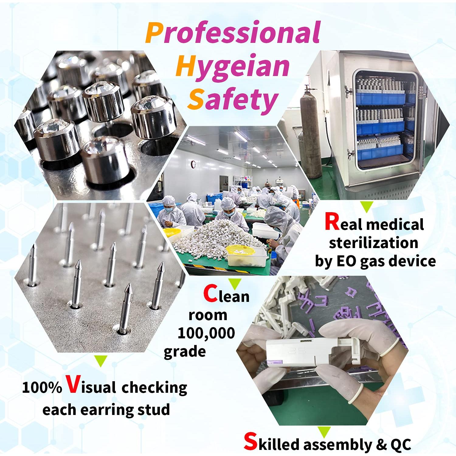 Kit de Perforación de Orejas Firstomato 2 Piezas Oro 24K