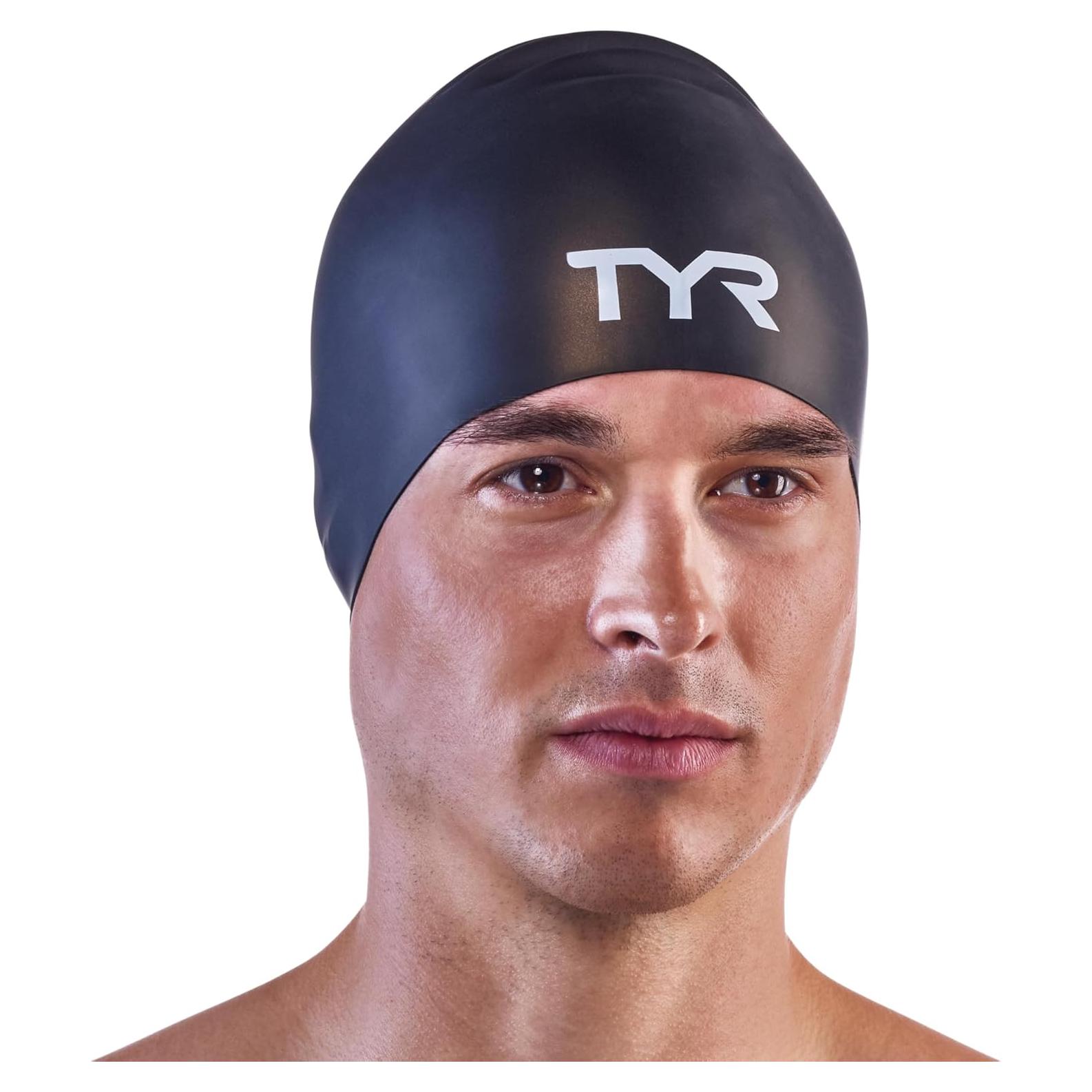 Gorro de natación de silicona TYR LCSL para cabello largo
