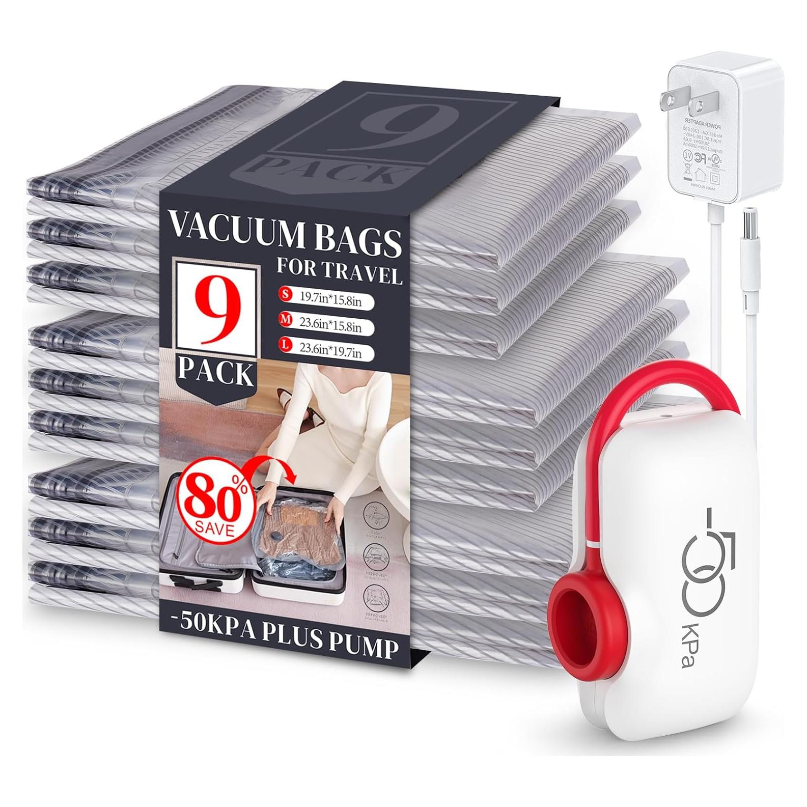 VMstr 9 Bolsas de Almacenamiento al Vacío + Bomba Eléctrica