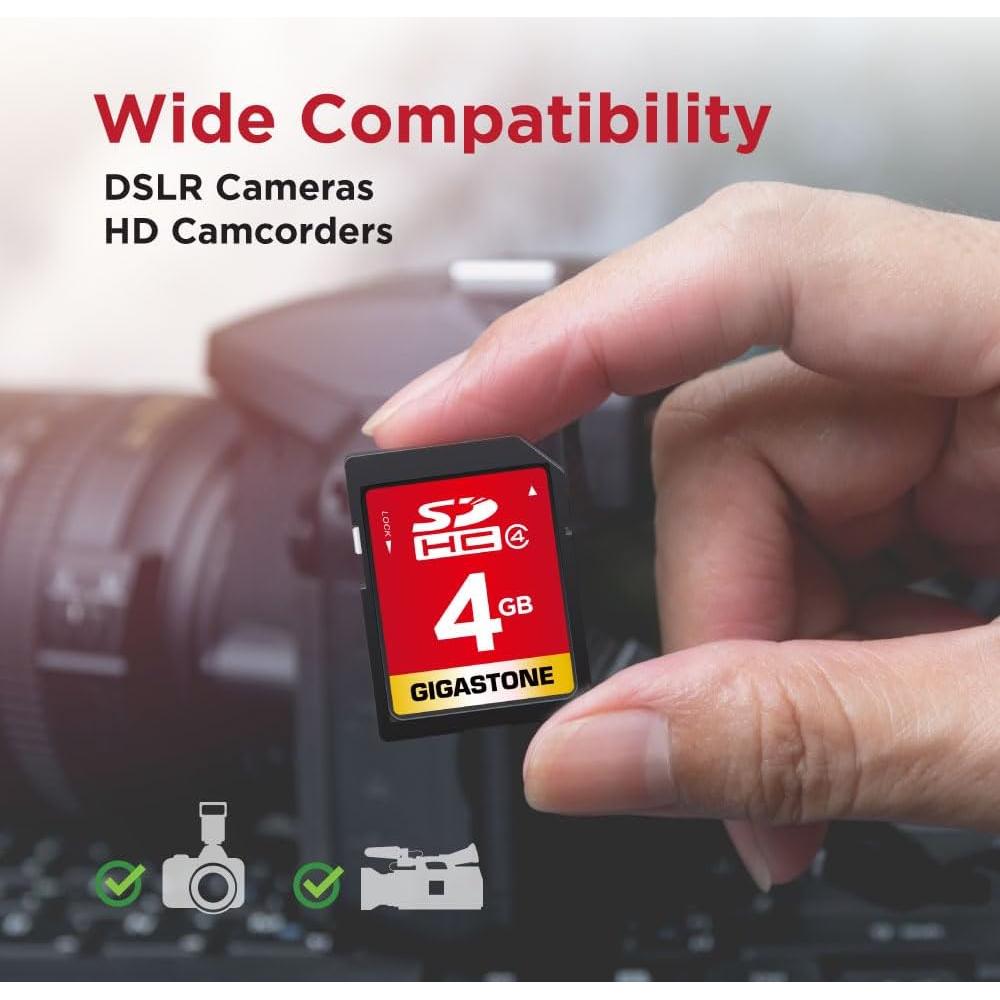 GIGASTONE 4GB Tarjeta SDHC Clase 4 Paquete de 5 con Estuches