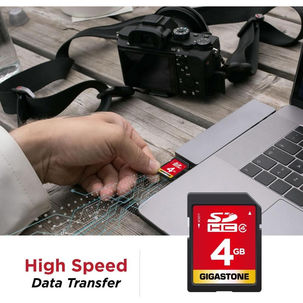 GIGASTONE 4GB Tarjeta SDHC Clase 4 Paquete de 5 con Estuches