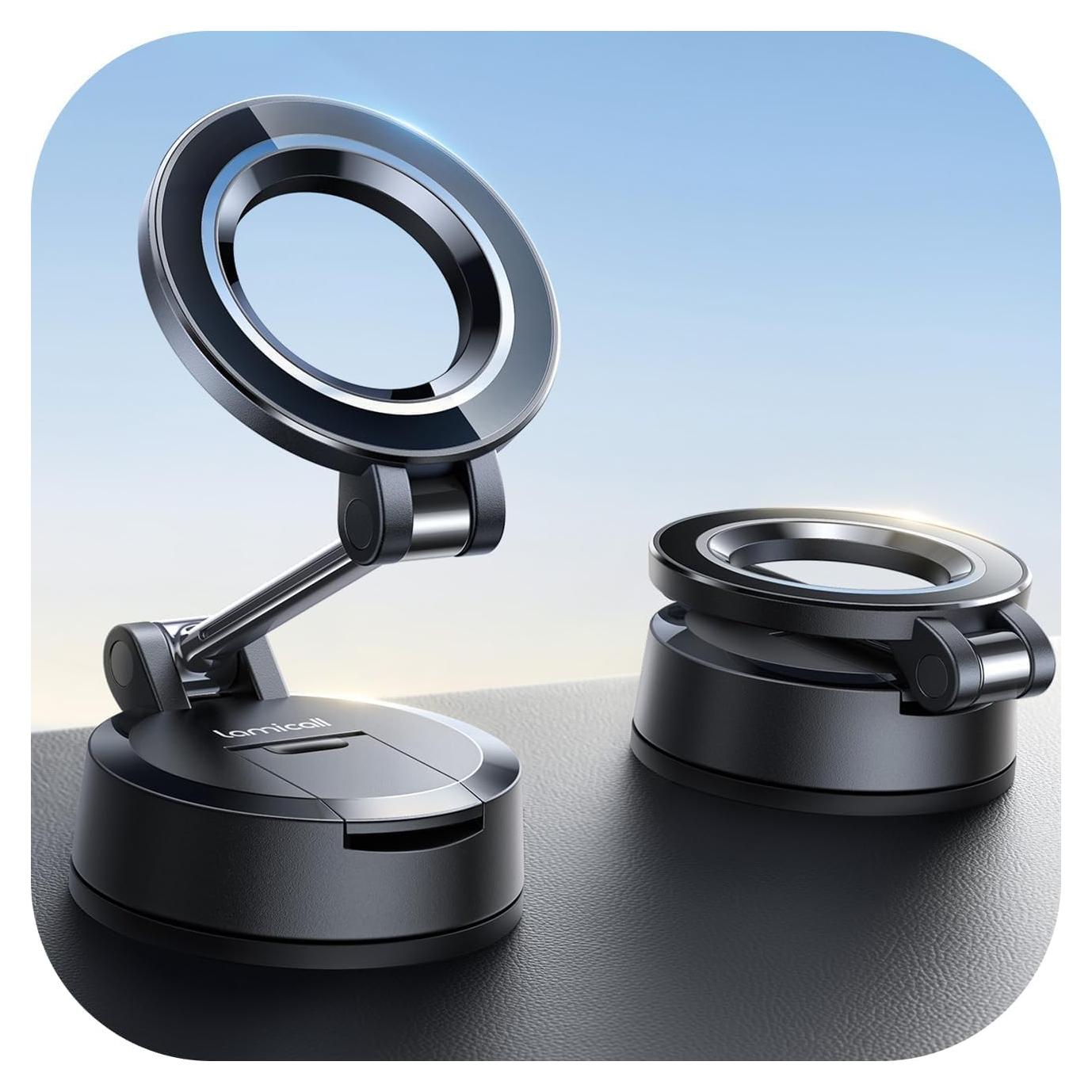 Soporte de Coche Lamicall MagSafe 360° Negro para iPhone