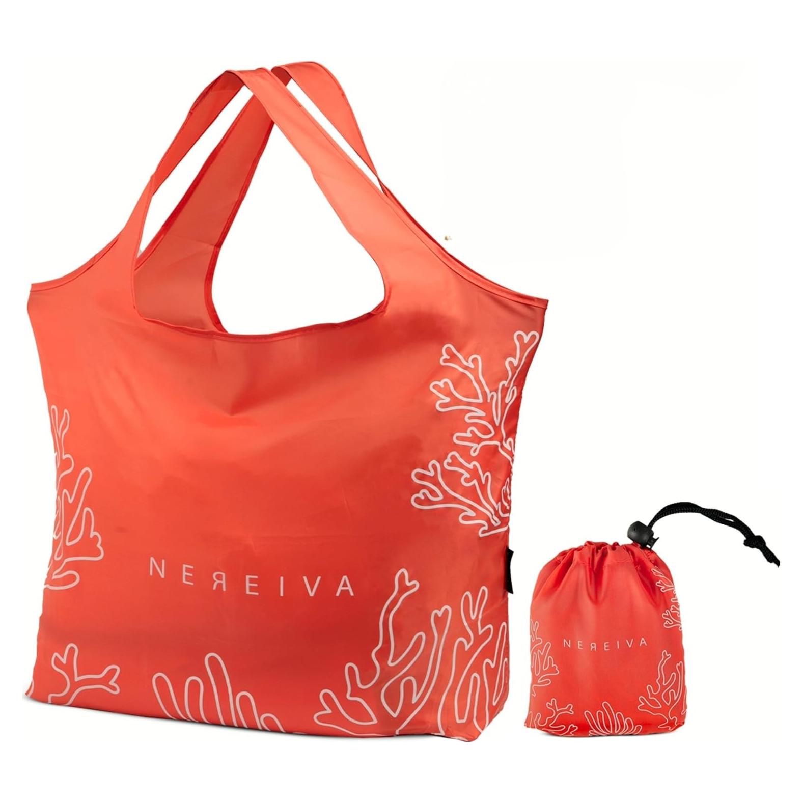 Bolsa de Compras Reutilizable Nereiva Rosa Coral 25kg Plegable
