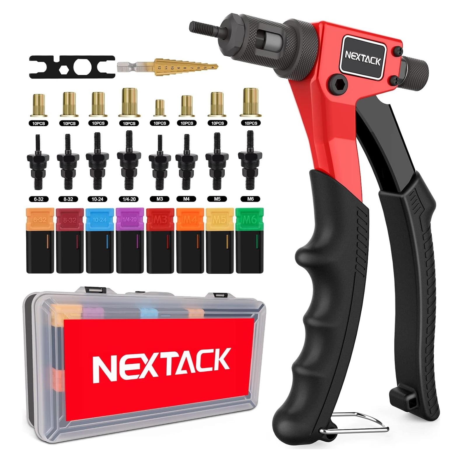 Kit de Herramientas Rivnut NEXTACK NT600 8" con 80 Tuercas