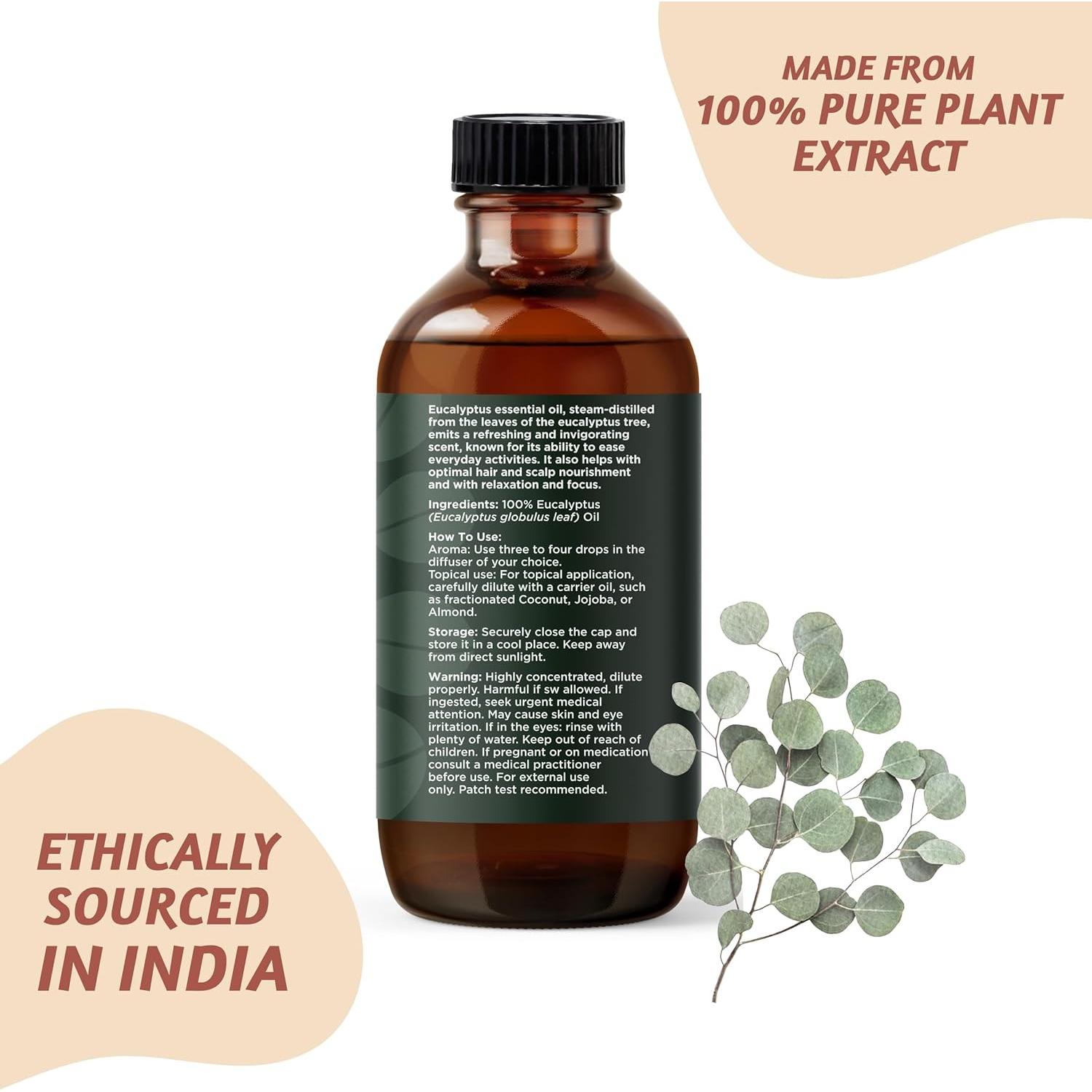 Aceite Esencial de Eucalipto Folkulture 118 ml - 100% Puro y Natural