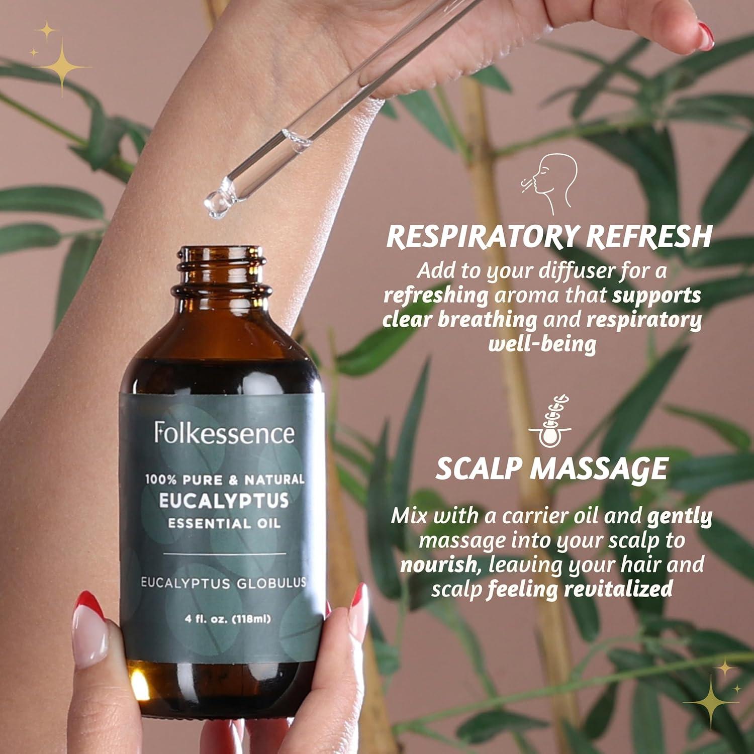 Aceite Esencial de Eucalipto Folkulture 118 ml - 100% Puro y Natural