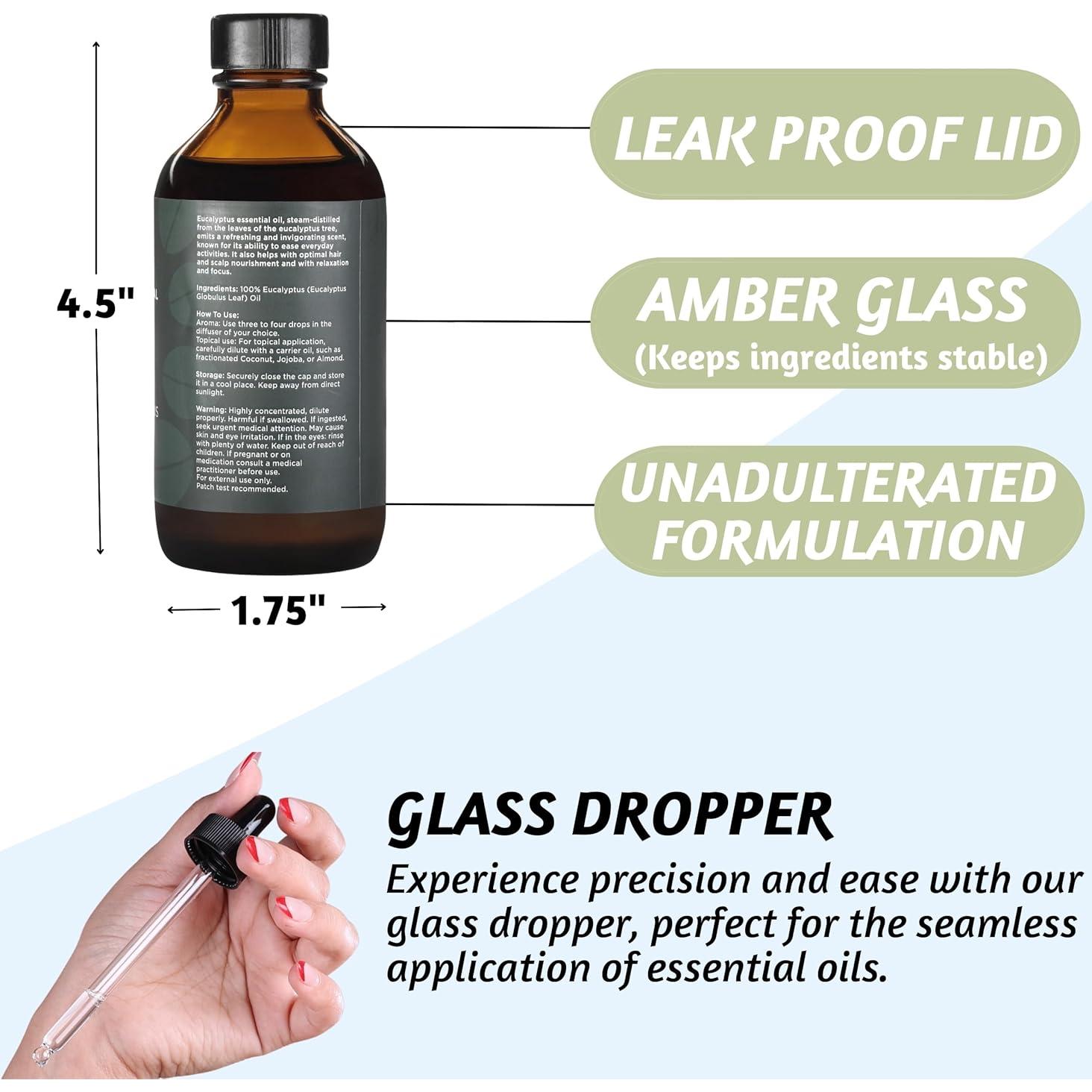 Aceite Esencial de Eucalipto Folkulture 118 ml - 100% Puro y Natural