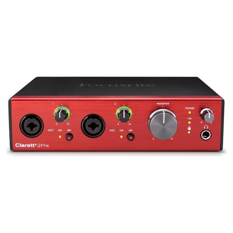 Focusrite Clarett+ 2Pre Interfaz de Audio USB-C 2 Preamplificadores