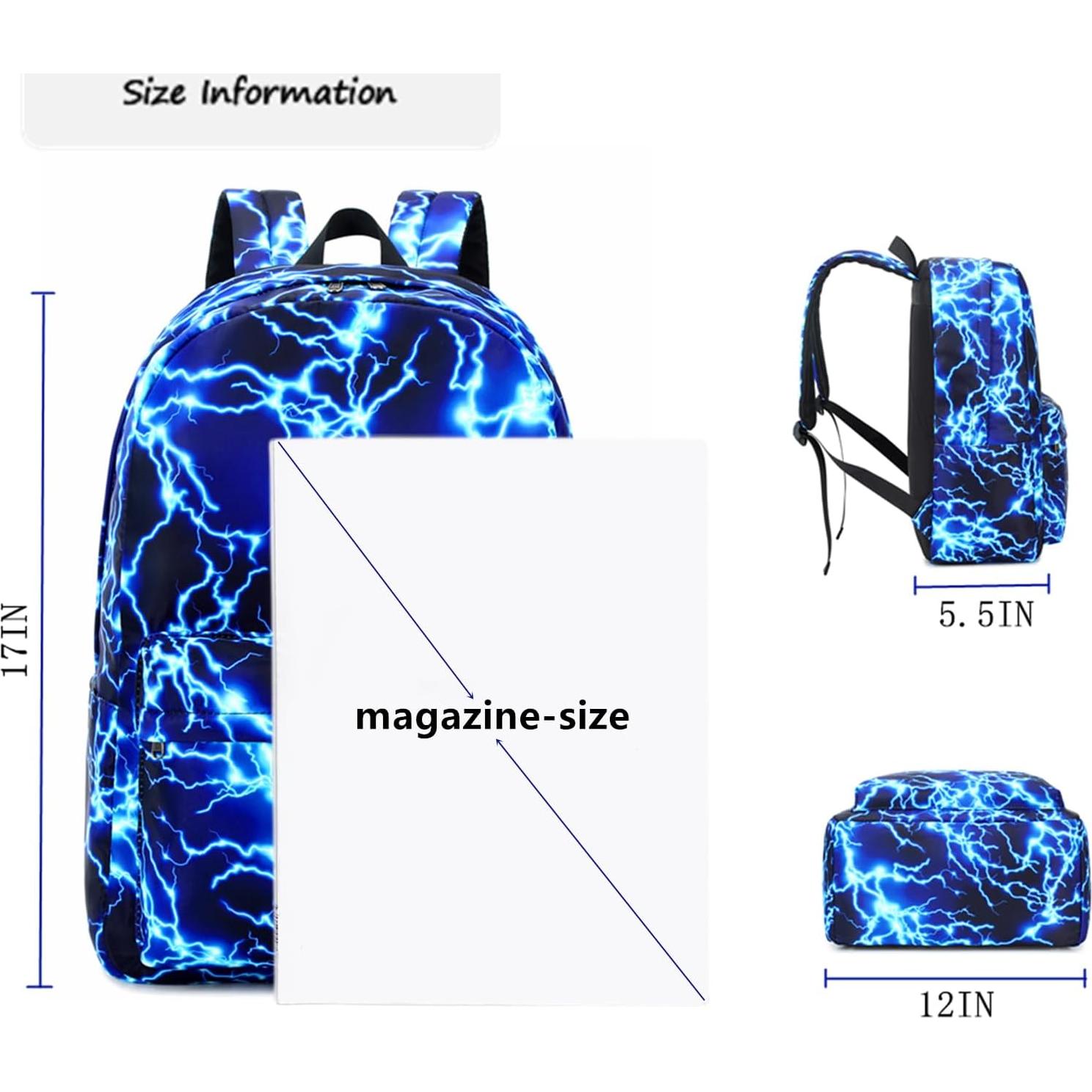 Mochila Escolar Impermeable 43 cm Azul para Niños y Adolescentes
