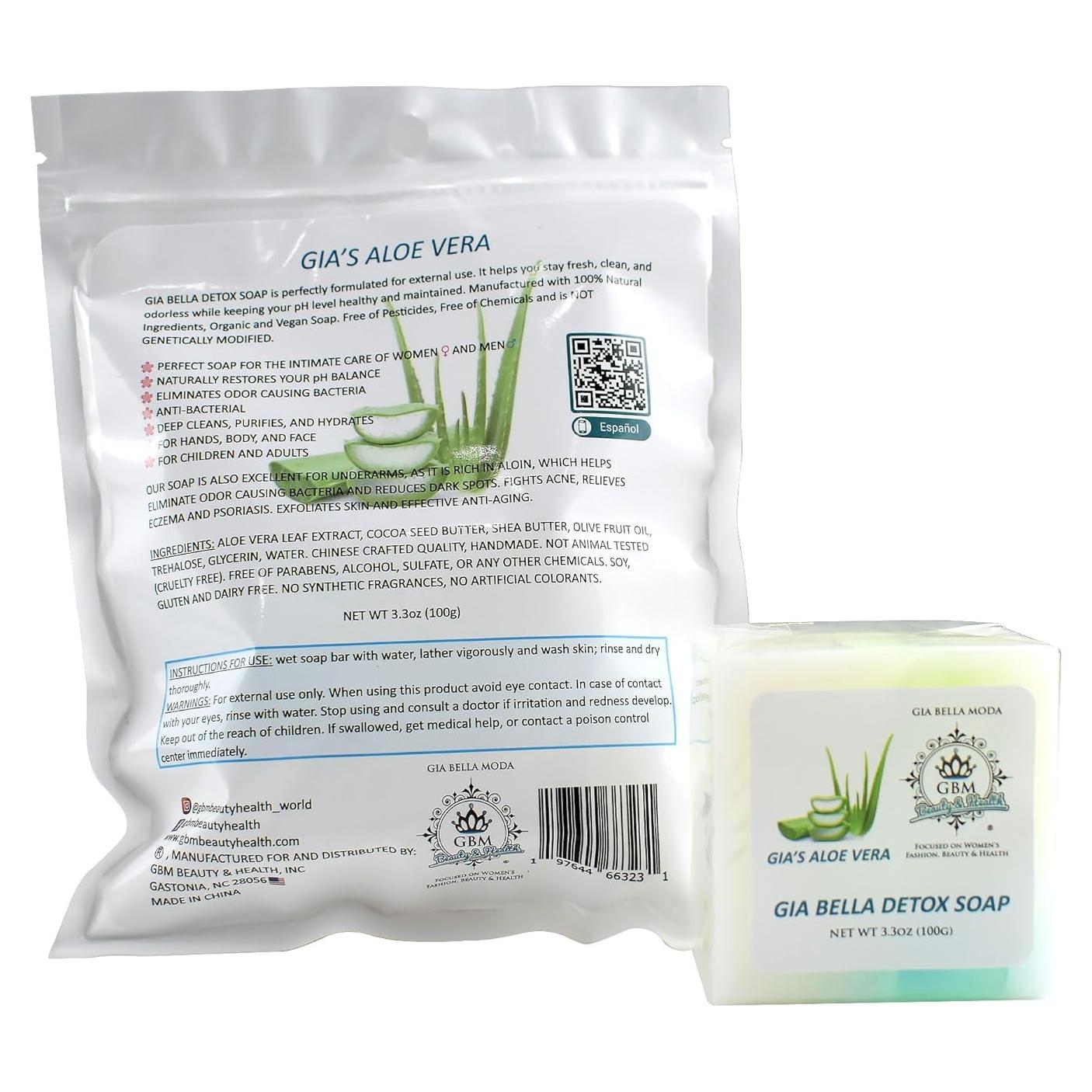 Jabón Detox GIA BELLA 93.4g - Natural con Aloe Vera