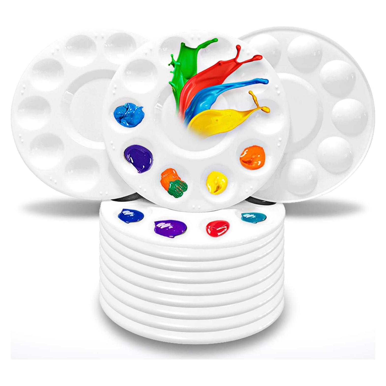 Paletas de Pintura de Plástico Hulameda - 12 Piezas para Niños