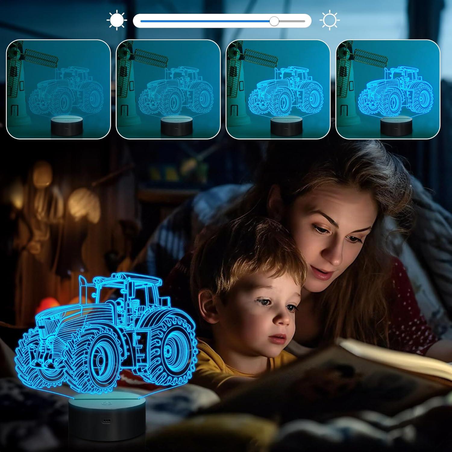 Lámpara Nocturna 3D Attivolife Tractor Multicolor Regulable