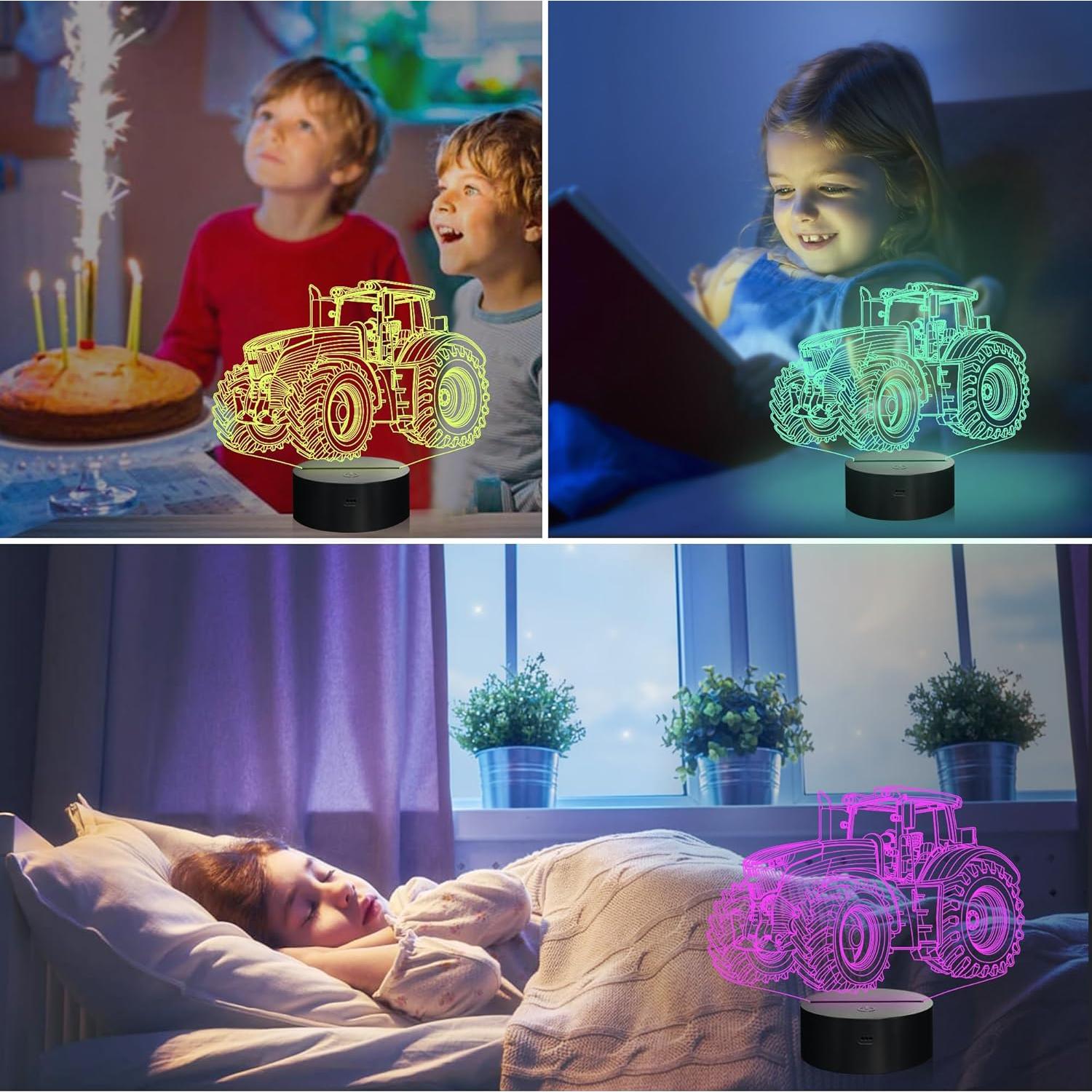 Lámpara Nocturna 3D Attivolife Tractor Multicolor Regulable