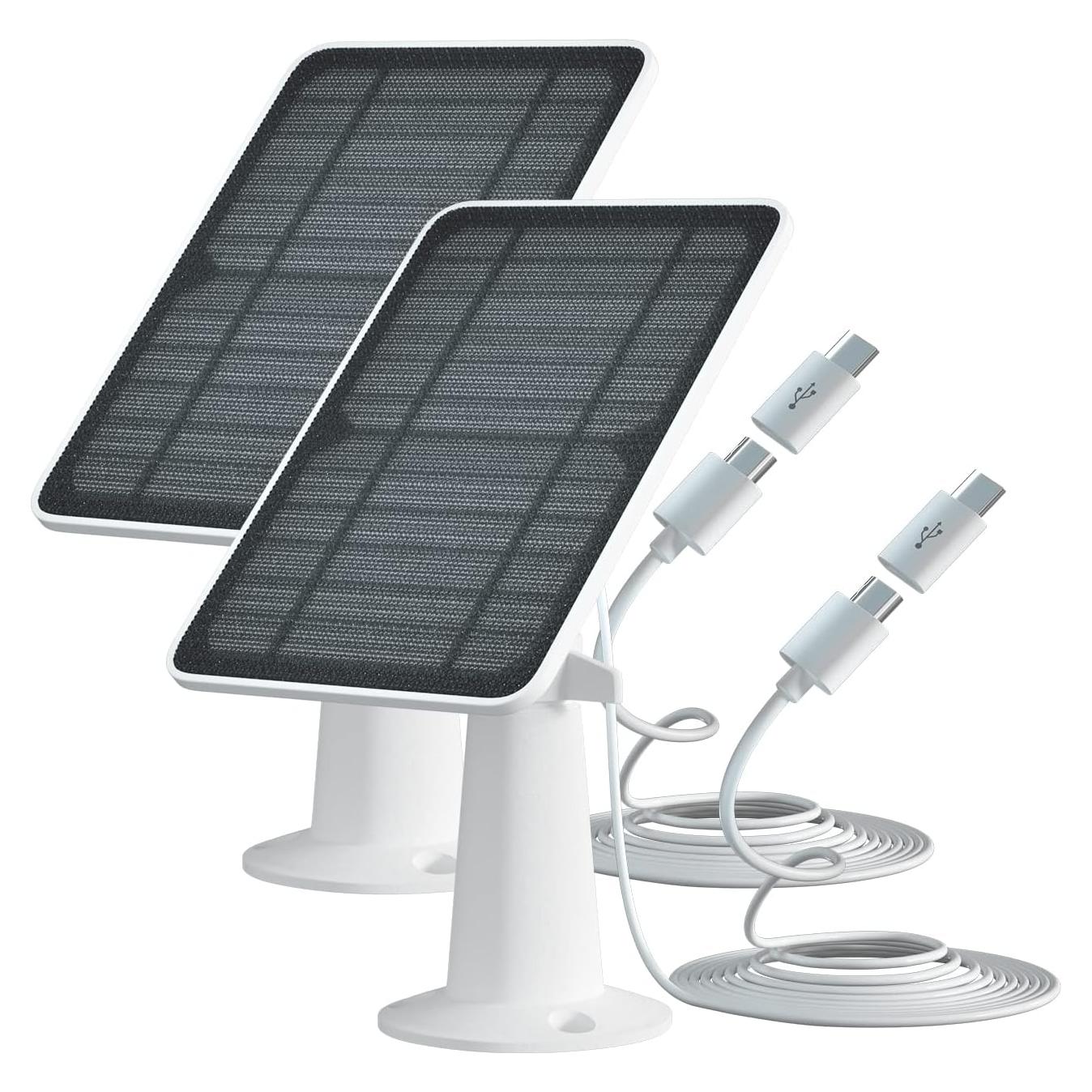 Cargador Solar WININMETA 5W para Cámaras Eufy - Paquete de 2