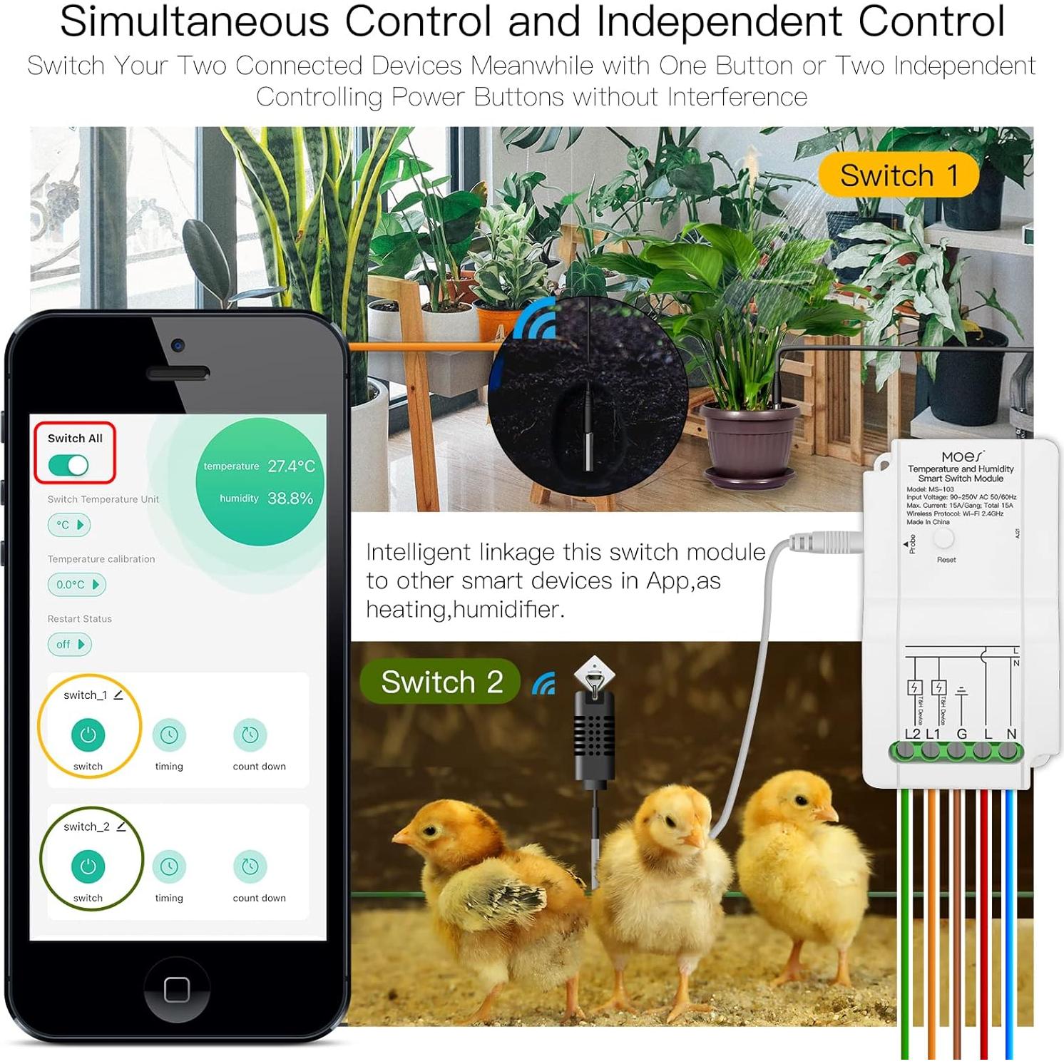 Módulo Sensor Inteligente de Temperatura y Humedad WiFi MOES