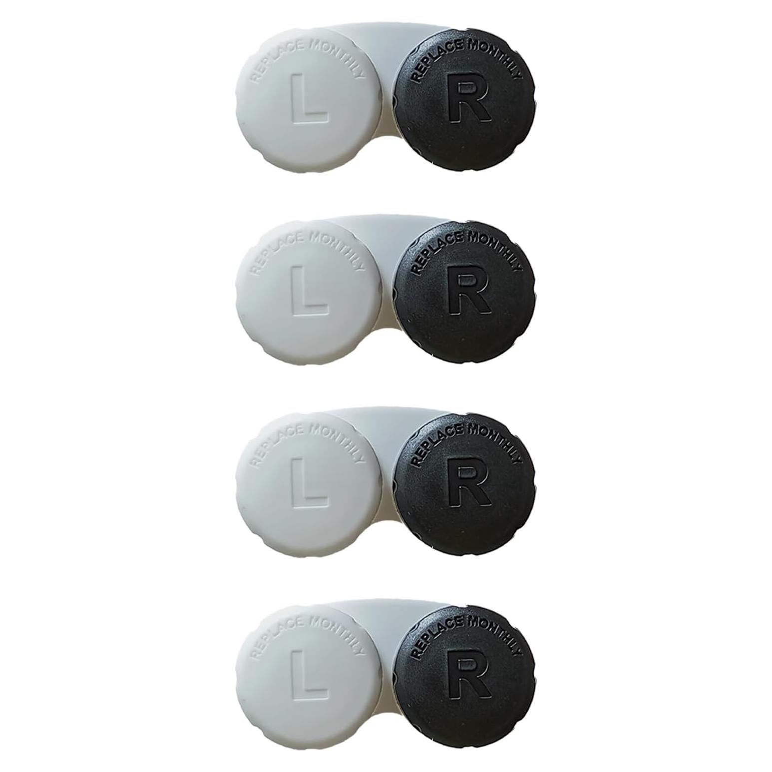 Estuches para Lentes de Contacto Kuanfine - Paquete de 4 Negros