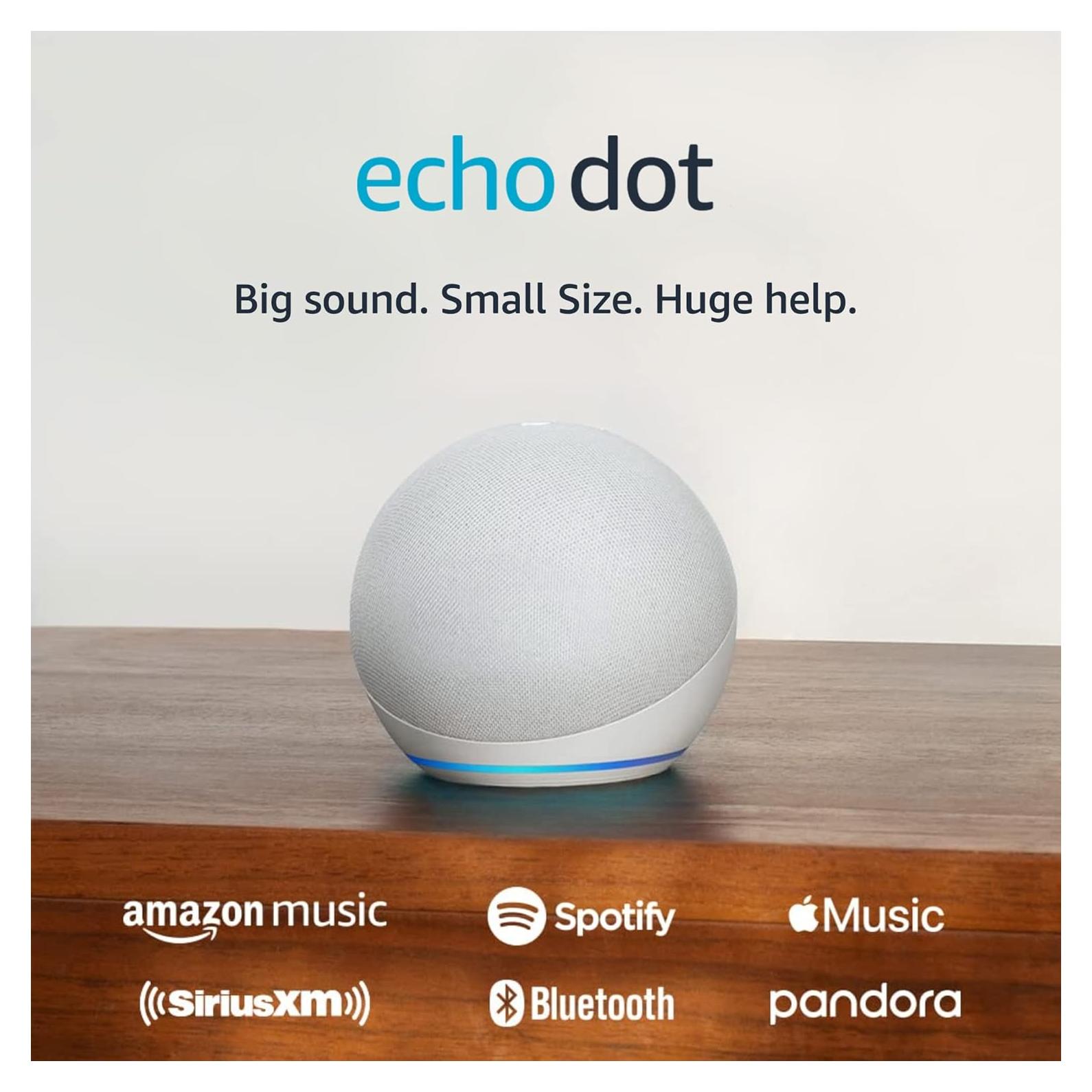 Amazon Echo Dot (newest model) - Vibrant sounding speaker with Alexa+ Early Access, Great for bedrooms, dining rooms and offices, Glacier White