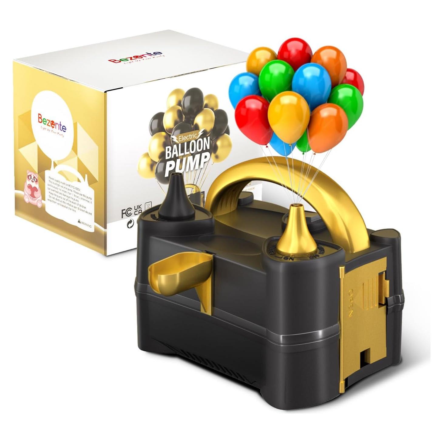 Bomba de globo eléctrica Bezente portátil con doble boquilla