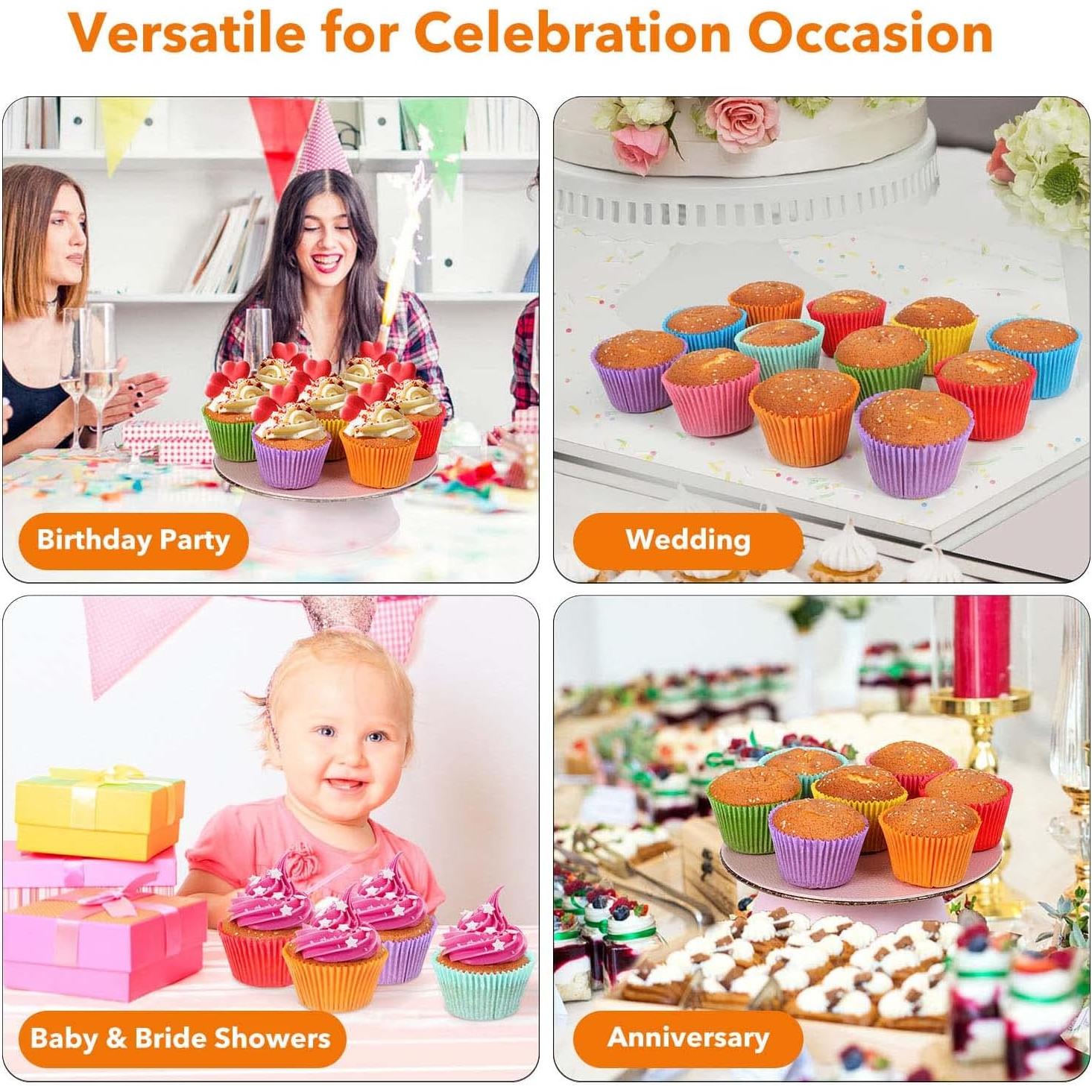 Forros para Cupcake Jumbo GiFBERA 200 Unidades Coloridos