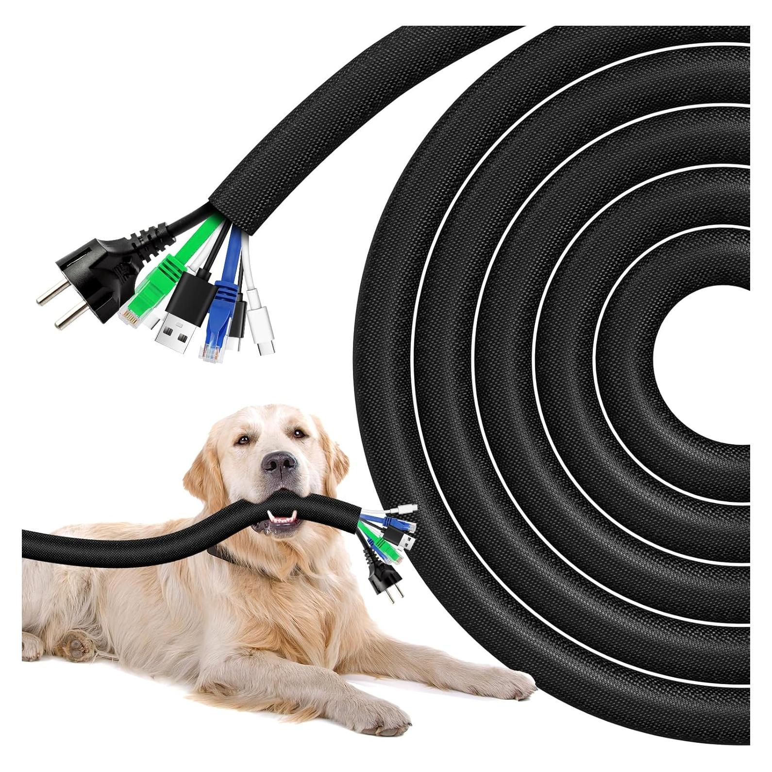 Cubierta de Cable AGPTEK 3m x 3.05cm Negra para Mascotas