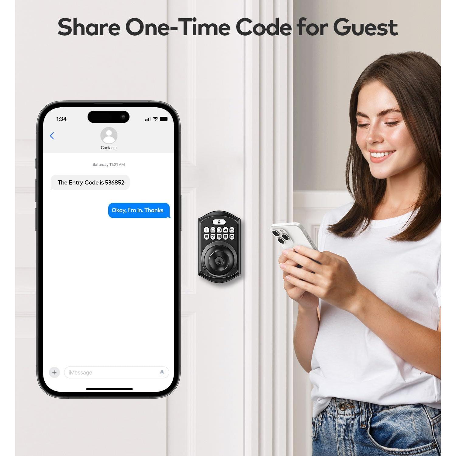 Cerradura Inteligente TEEHO TE003 con Teclado y Manija Negra