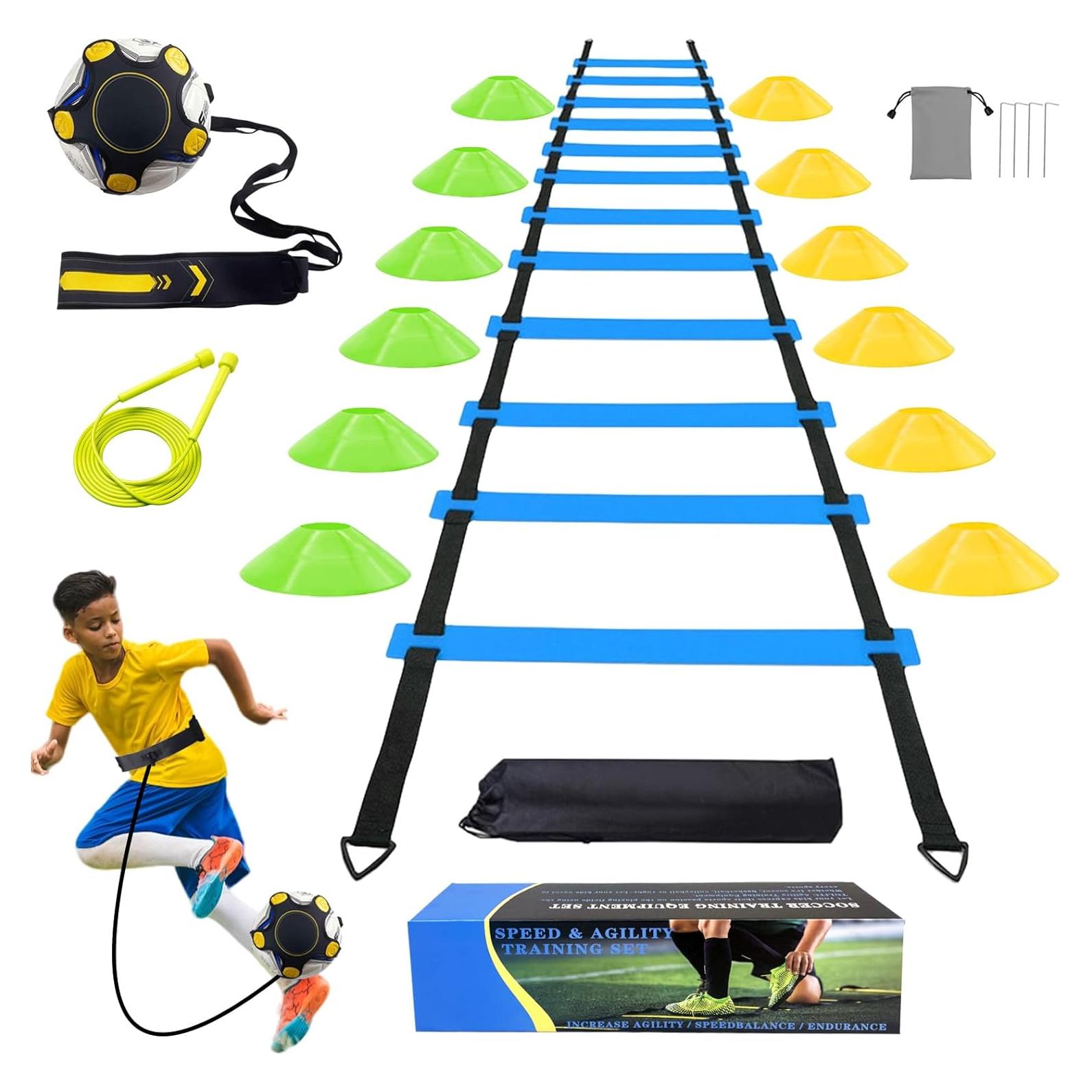 Conjunto de Entrenamiento de Fútbol TGLITC - Escalera 6.1m, 12 Conos