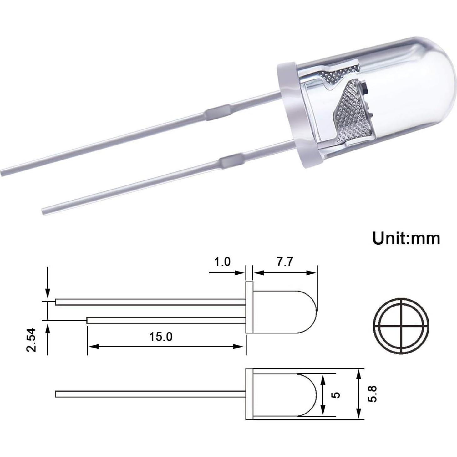 Kit de 100 Diodos LED 5mm eBOOT - 5 Colores Brillantes