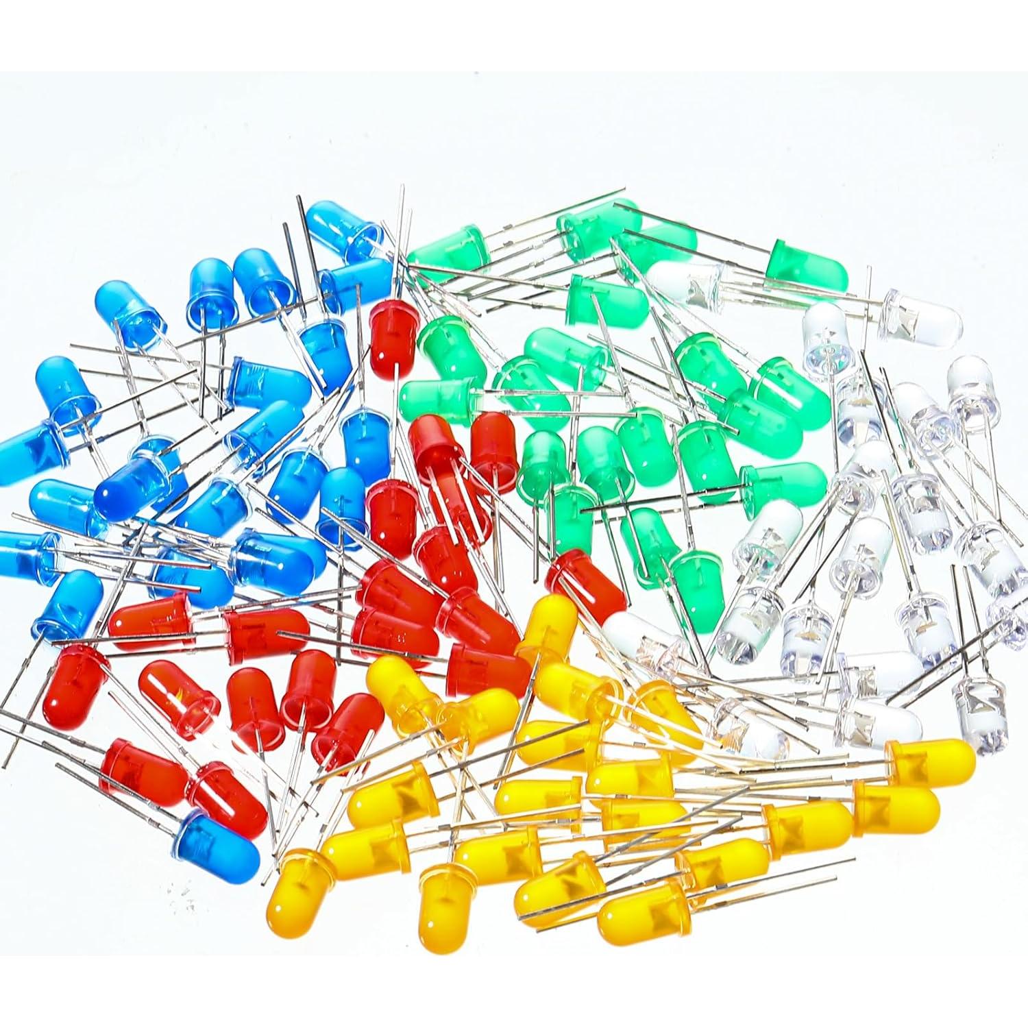 Kit de 100 Diodos LED 5mm eBOOT - 5 Colores Brillantes