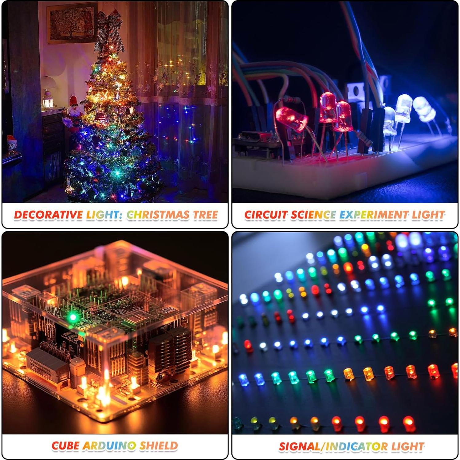 Kit de 100 Diodos LED 5mm eBOOT - 5 Colores Brillantes