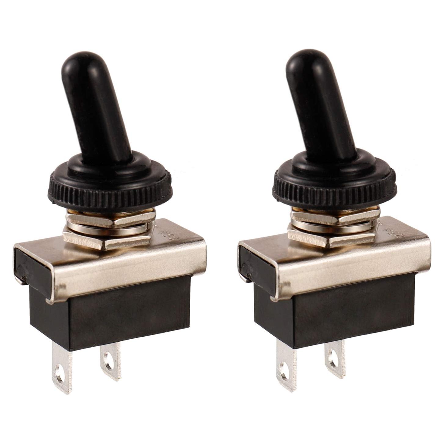 Interruptor de palanca BOJACK SPST 12V 10A con tapa impermeable - Paquete de 2