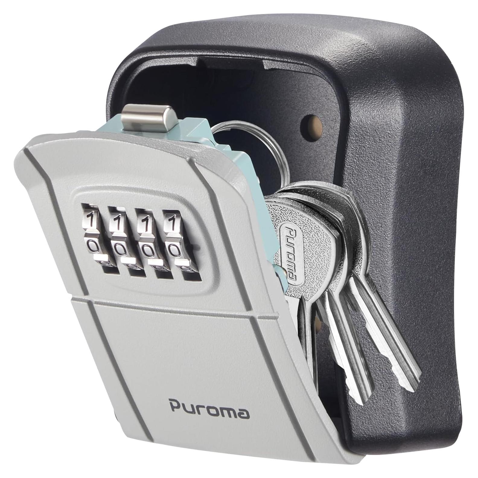 Caja de Llave Montada en la Pared Puroma Gris 4 Dígitos
